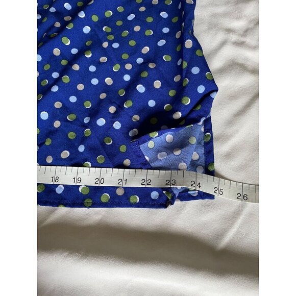 Kim Rogers Curvy Womens 1X Button Down Shirt Blue Polka Dot Print - Picture 12 of 12